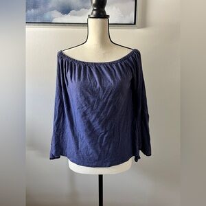 LOFT Women’s Dark Blue Off Shoulder Sweater Size M